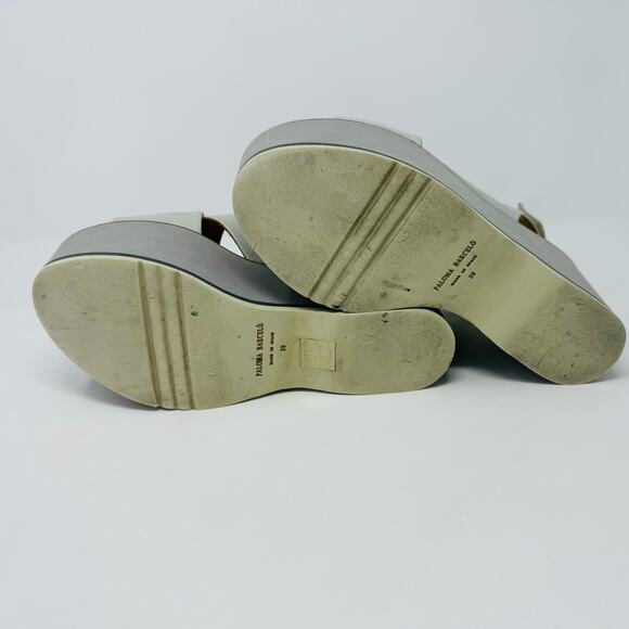 Paloma Barceló Platform-Sole Sandals-Grey Slingback-Size 9 - Picture 12 of 14